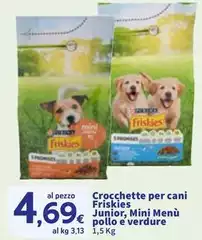 Friskies - Crocchette Per Cani Junior, Mini Menú Pollo E Verdure