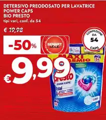 Bio Presto - Detersivo Preodosato Per Lavatrice Power Caps