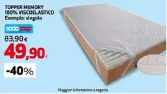 Topper Memory 100% Viscoelastico