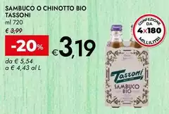 Tassoni - Sambuco O Chinotto Bio