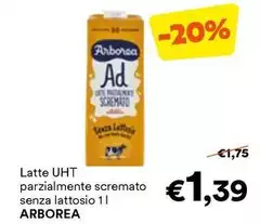 Arborea - Latte UHT Parzialmente Scremato Senza Lattosio