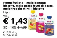 Hipp - Frutta Frullata, Mela Banana Biscotto, Mela Pesca Frutti Di Bosco, Mela Fragola Mirtilli Biscotto