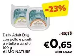 Almo Nature - Daily Adult Dog Con Pollo E Piselli O Vitello E Carote