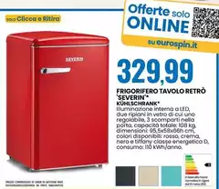 Severin - Frigorifero Tavolo Retro severin