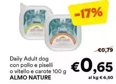 Almo Nature - Daily Adult Dog Con Pollo E Piselli O Vitello E Carote