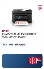 Epson - WorkForce WF-2930DWF Stampante Multifunzione A4 Getto D'inchiostro (stampa, Scansione, Copia), Display LCD 3.7cm, ADF, WiFi Direct, 3 Mesi Di Inchiostro Incluso Con ReadyPrint