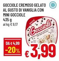 Gocciole -  Cremoso Gelato Al Gusto Di Vaniglia Con Mini
