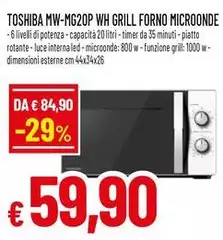 Toshiba - MW-MG20P WH Grill Forno Microonde