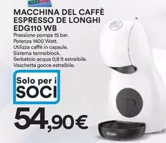 De Longhi - Macchina Del Caffè Espresso  EDG110 WB