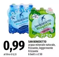 San Benedetto - Acqua Minerale Naturale, Frizzante, Leggermente Frizzante
