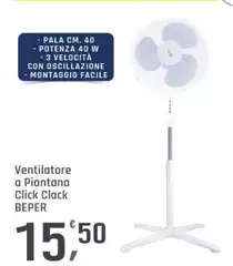 Beper - Ventilatore A Piantana Clic Clock