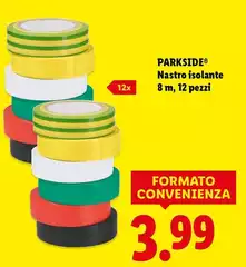 Parkside - Nastro Isolante 8 M, 12 Pezzi