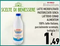 Conad - Latte Microfiltrato Pastorizzato Senza Lattosio Alimentum