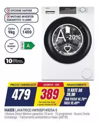 Haier - Lavatrice LAVAR/S HW90BPU4929A-S