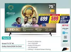 Hisense - Smart Tv 75" 4k 75A69N