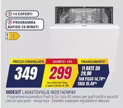 Indesit - Lavastoviglie In2ie14cnp80