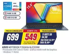 Asus - Notebook F1504va-NJ2339W