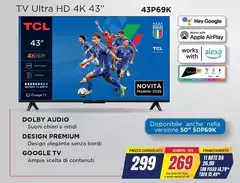 TCL - Tv Ultra Hd 4k 43" 43P69K