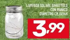 Lampada Solare Barattolo Con Manico