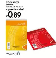 Award - Block Notes