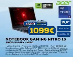 Acer - Notebook Gaming Nitro 15 Anv15-51-98rx-nero
