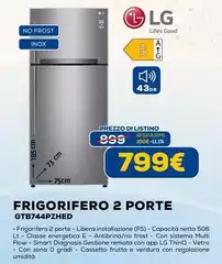 LG - Frigorifero 2 Porte Gtb744p2hed