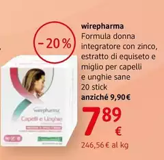 Wirepharma - Formula Donna Integratore Con Zinco, Estratto Di Equiseto E Miglio Per Capelli E Unghie Sane 20 Stick