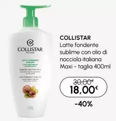 Collistar - Latte Fondente Sublime Con Olio Di Nocciola Italiana Maxi-Taglia 400ml