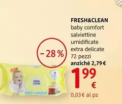 Fresh & Clean - Baby Comfort Salviettine Umidificate Extra Delicate 72 Pezzi