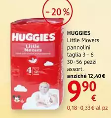 Huggies - Little Movers Pannolini Taglia 3-6  50 Pezzi, Assort.