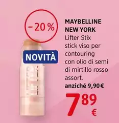 Maybelline New York - Lifter Stix Stick Viso Per  Contouring  Con Olio Di Semi  Di Mirtillo Rosso Assort.