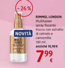 Rimmel London - Multitascker Spray Fissante Trucco Con Estratto Di Cetriolo E Camomilla 100 Ml 