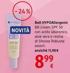 Bell Hypoallergenic - Bb Cream SPF50 Acido Ialuronico, Aloe Vera E Resina  Di Shorea Robusta 10 G, Assort.