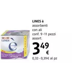 Lines È - Assorbenti Con Ali  9-11 Pezzi, Assort.