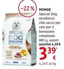Monge - Special Dog Excellence Cibo Secco Per Cani Con Agnello Per Il Benessere  Intestinale 800 G 