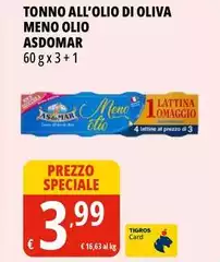 Asdomar - Tonno All'olio Di Oliva Meno Olio
