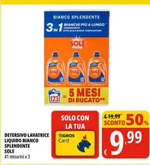 Sole - Detersivo Lavatrice Liquido Bianco Splendente