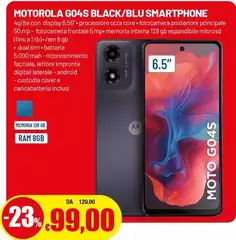 Motorola - G04S Black/Blu Smartphone