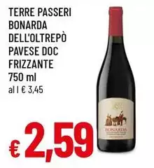 Terre passeri - Bonarda Dell'Oltrepo Pavese DOC Frizzante