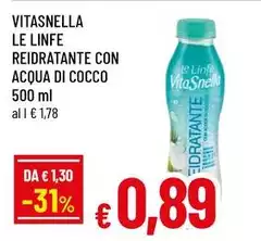 Vitasnella - Le Linfe Reidratante Con Acqua Di Cocco