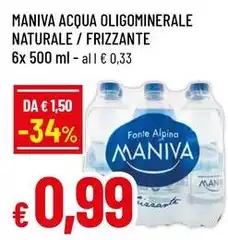 Maniva - Acqua Oligominerale Naturale/ Frizzante
