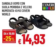 Coveri - Sandalo Uomo Con Suola Morbida E Velcro Numerata 41/45  World