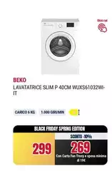 Beko - WUXS61032WI-IT Lavatrice Caricamento Frontale 6 Kg 1000 Giri/min Bianco