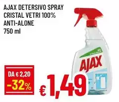 Ajax - Detersivo Spray Cristal Vetri 100% Anti-Alone