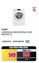Candy - Smart Pro CSOW 4855TW4/1-S Lavasciuga Libera Installazione Caricamento Frontale Bianco E
