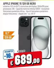 Apple - Iphone 15 128 Gb Nero