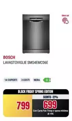 Bosch - Serie 4 SMS4EMC06E Lavastoviglie Da Libera Installazione 60 Cm Acciaio Nero Classe B