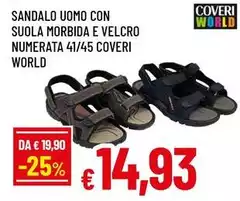 Coveri - Sandalo Uomo Con Suola Morbida E Velcro Numerata 41/45  World