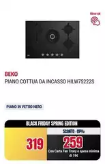 Beko - HILW75222S Piano Cottura Nero Da Incasso 75 Cm Gas 5 Fornello(i)