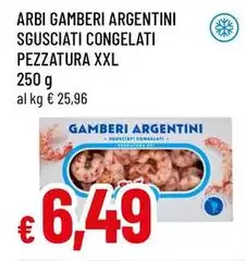 Arbi - Gamberi Argentini Sgusciati Congelati Pezzatura XXL
